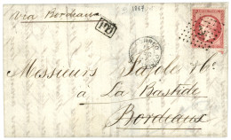 1867 80c (n°24) Obl. ANCRE En Combinaison Avec Le Cachet URUGUAYIEN CORREOS MONTEVIDEO Sur Lettre Avec Texte De MONTEVID - Maritime Post