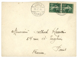 "Utilisation De Timbres De FRANCE Au CAMEROUN" : 1916 Paire 5c Semeuse Obl. Cachet Allemand DUALA KAMERUN Sur Enveloppe  - Other & Unclassified