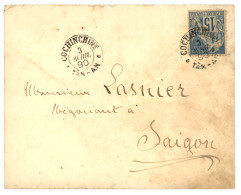 TAN-AN : 1890 CG 15c Obl. COCHINCHINE TAN-AN (type Rare) Sur Lettre Pour SAIGON. RARE. Superbe. - Andere & Zonder Classificatie