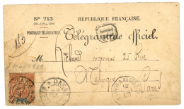 SENEGAL : 1903 40c Obl. DAKAR SENEGAL Sur Enveloppe TELEGRAMME RECOMMANDEE Pour La FRANCE. TB. - Andere & Zonder Classificatie