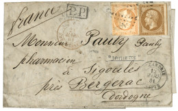 EGYPT - DAMIETTE Via French P.O ALEXANDRIE : 1861 10c + 40c Canc. PC 3704 + ALEXANDRIE EGYPTE On Entire Letter With Full - Sonstige & Ohne Zuordnung