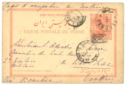 IRAN - PERSIA To INDOCHINA : 1903 P./Stat. PROVISOIRE 1319 Overprint Canc. TEHERAN + PENANG TO SINGAPORE To BAO-LAC TONK - Iran