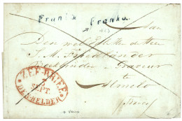 ZEE-BRIEF DEN HELDER Red + Franko In Blue (scarce Type) On Entire (no Text) To HOLLAND. Verso, Superb Red Cachet FRANCO  - Niederländisch-Indien