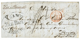 1850 FRANCO ZEE BRIEF RIOUW On Entire Letter Datelined "Ship BANKA, RIOUW" To HOLLAND. Verso, ALEXANDRIA. Vvf. - Nederlands-Indië