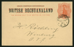Bechuanaland 1895 Postcard Vryburg To Ofs - Other & Unclassified