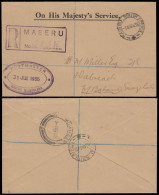 Basutoland 1935 Official Mail Maseru To Swaziland - Other & Unclassified