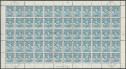 Basutoland 1938 KGVI 1Â½d Light Blue Full Sheet CTO Mafeteng - Other & Unclassified