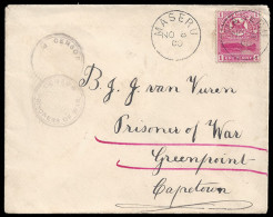 Basutoland 1900 Boer War Cover Maseru To POW Green Point - Sonstige & Ohne Zuordnung