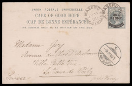 Basutoland 1900 Cape 1d Ovpt Doubled Card From Maseru - Andere & Zonder Classificatie