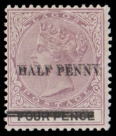 Lagos 1893 QV Â½d On 4d Surcharge Double F/M - Autres & Non Classés