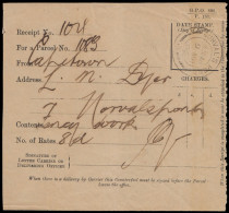 Cape Of Good Hope 1906 Post Office Incoming Parcel Receipt - Cape Of Good Hope (1853-1904)