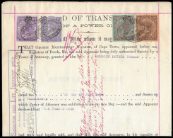 Cape Of Good Hope 1904 Transfer Deed QV Â£10 Â£5 Â£1 & 10/- - Cape Of Good Hope (1853-1904)