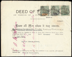 Cape Of Good Hope 1902 Transfer Deed Hope Standing Â£5, Â£4 & 10/- - Cape Of Good Hope (1853-1904)