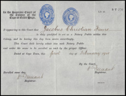 Cape Of Good Hope 1901 Embossed Licenses On Notary Enrolment - Cape Of Good Hope (1853-1904)