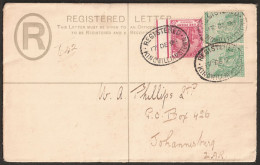 Cape Of Good Hope 1893 Registered Stationery Envelope Ex KWtown - Cape Of Good Hope (1853-1904)