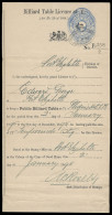 Cape Of Good Hope 1895 Billiard Table License - Cape Of Good Hope (1853-1904)