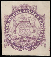 Rhodesia 1896 Large Arms Imperf Vignette Plate Proof, Mauve - Other & Unclassified