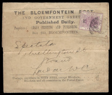 Orange Free State 1900 Bloemfontein Post 1d Newspaper Wrapper - État Libre D'Orange (1868-1909)