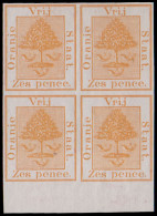 Orange Free State 1868 Rare 6d Orange Tree Colour Trial Block - État Libre D'Orange (1868-1909)