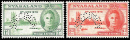 Nyasaland 1946 KGVI Victory Specimens UM  - Nyassaland (1907-1953)
