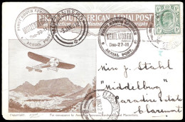 South Africa 1911 Second Flight Card, Kenilworth Date Error - Luchtpost