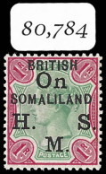 Somaliland Officials 1903 QV 1R BR1TISH Variety, 10 Possible - Somaliland (Herrschaft ...-1959)