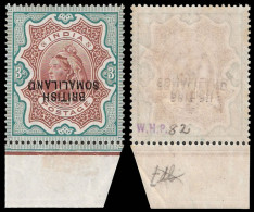 Somaliland 1903 QV 3R Ovpt Double, Both Invert, One Albino VF/M  - Somaliland (Herrschaft ...-1959)