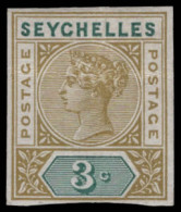 Seychelles 1893 QV Imperf Colour Trial - Seychelles (...-1976)