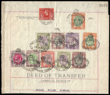 South Africa Revenues 1919 Transfer Deed KGV To £10 - Non Classés