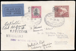 South Africa 1934 Royal Tour Triple Pilot Signed Cover - Zonder Classificatie