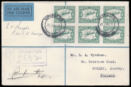 South Africa 1932 Imperial Airways Upington Accept 4d's Signed - Luftpost