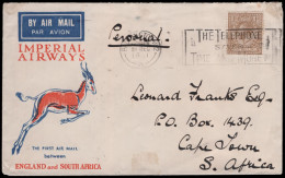 South Africa 1931 Imperial Airways Xmas Flight London - Cape - Luchtpost