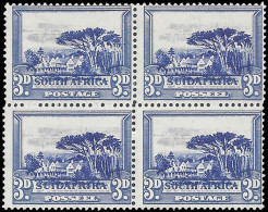 South Africa 1930 3d Downward Shift Centre Vignette Block - Zonder Classificatie