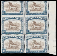 South Africa 1930 1/- Dramatic Misperforation Block - Unclassified