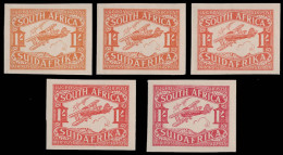 South Africa 1929 Airmails 1/- Plate Proofs On Chart, Full Set - Unclassified