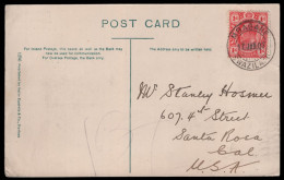 Swaziland 1907 Transvaal Franking On Postcard, Mbabane To USA - Swasiland (...-1967)