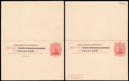 Zululand 1893 QV Reply Paid Card Specimen - Zoulouland (1888-1902)