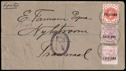 Zululand 1896 Letter With Postal Fiscal 1d Franking - Zoulouland (1888-1902)