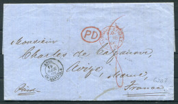 1866 GB "Lombard Street Paid" Entire - Avize France - Covers & Documents