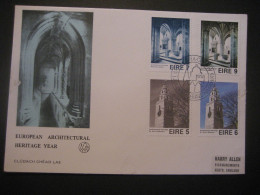 Irland 1975- Beleg Europäisches Denkmalschutzjahr Mi. 327-330 - Covers & Documents