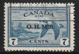 CANADA - Timbres De Service N°14 Obl (1950-51) Timbre Aérien - O.H.M.S - Opdrukken