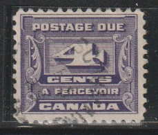 CANADA - Timbres TAXE N°12 Obl (1934) 4c Violet - Impuestos