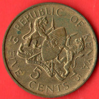Kenia - Kenya - 1975 - 5 Cents - SPL/XF - Come Da Foto - Kenya