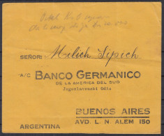 Argentina ⁕ Banco Germánico De La América Del Sud / Yugoslav Department ⁕ BUENOS AIRES ⁕ Old Cover - Buenos Aires (1858-1864)