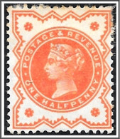QV Half Penny Vermilion SG197 Halfpenny Mounted Mint Surface Printed Jubilee Stamp 1887-92 Hrd1 - Unused Stamps