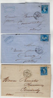 TB 4634 - 1865 - 3 Lettres De PARIS Pour M. PANNETIER, Pharmacien à COMMENTRY ( Allier ) - 1849-1876: Période Classique