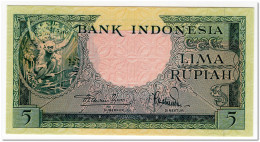 INDONESIA,5 RUPIAH,1957,P.49,UNC - Indonesië