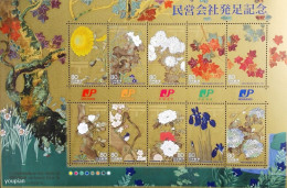 Japan 2007, Japanese Post Foundation - Flowers, MNH Unusual Sheetlet - Unused Stamps