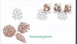 Norway 1989 FDC Cover Ersttags Brief Natur Rotfuchs Red Fox Hermelin Eichhörnchen Squirrel Complete Set !! - FDC