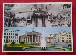 POSTAL POST CARD CARTE POSTALE POSTKARTE GERMANY DEUTSCHLAND BERLIN BRANDENBURGER TOR PUERTA. 1945 UND HEUTE AND TODAY.. - Brandenburger Deur